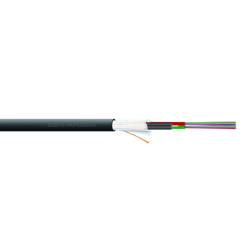 Kabel światłowodowy uniwersalny DIGITUS 24 wł. (2x12) SM9/125 G652D, Dca, LSOH, 1500N, czarny DK-39242-U