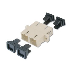 Adapter światłowodowy SC/SC, duplex, wielomodowy OM2, ceramiczna ferrula, beżowy DN-96004-1