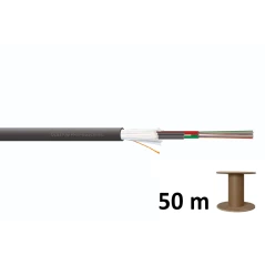 Kabel światłowodowy uniwersalny 24 włókna (2x12) SM 9/125 G652D, Dca, LSOH, 1500N, czarny szpula DK-39242-U 50m