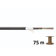 Kabel światłowodowy uniwersalny 24 włókna (2x12) SM 9/125 G652D, Dca, LSOH, 1500N, czarny szpula DK-39242-U 75m