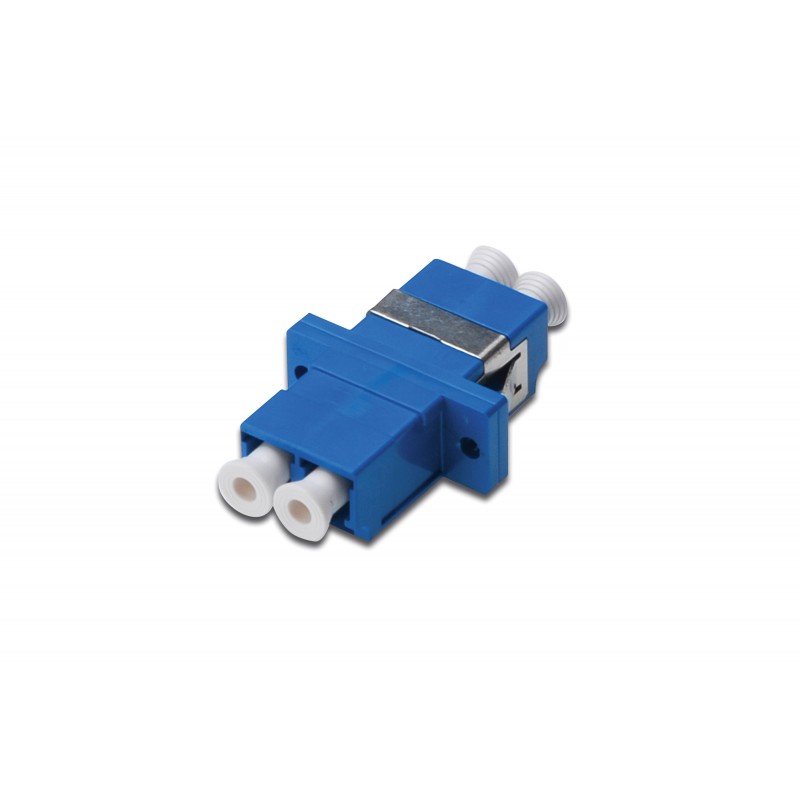 Adapter światłowodowy LC/LC, duplex, jednomodowy OS2, ceramiczna ferrula, niebieski DN-96007-1