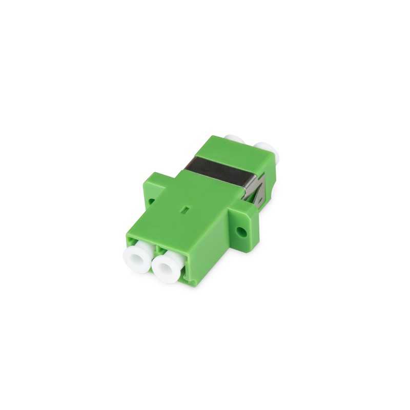 Adapter światłowodowy LC APC/LC APC, duplex, jednomodowy OS2, ceramiczna ferrula, zielony DN-96007-1APC