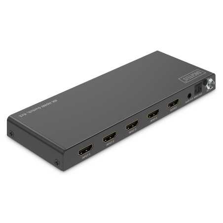 Przełącznik / Switch HDMI 4x1, 8K/60Hz (4:4:4) z HDR, 48 Gbps, HDCP 2.3, Toslink / Stereo, EDID DS-55335