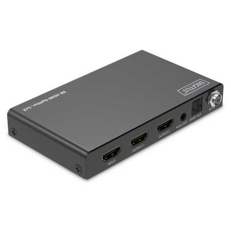 Rozdzielacz / Splitter HDMI 1x2, 8K/60Hz (4:4:4) z HDR, 48 Gbps, HDCP 2.3. Toslink / Stereo, EDID DS-55339