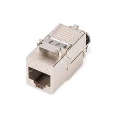 Moduł (gniazdo) keystone RJ45 (8P8C) kat.8.1., STP, ekranowany, beznarzędziowy, stalowy DN-93816