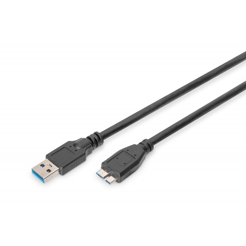 Kabel połączeniowy USB 3.0 SuperSpeed Typ USB A/microUSB B M/M czarny 1m AK-300116-010-S Assmann