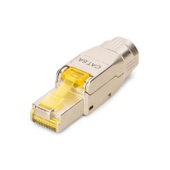 Wtyk modularny RJ45 kat.6A, PoE++, 10GbE, ekranowany, metalowy, beznarzędziowy, AWG 27-22,linka/drut DN-93638