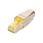 Wtyk modularny RJ45 kat.6A, PoE++, 10GbE, ekranowany, metalowy, beznarzędziowy, AWG 27-22,linka/drut DN-93638