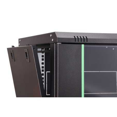 Szafa sieciowa wisząca Dynamic 19" 7U rack 600x450, drzwi szyba, czarny, niezłożona, 60kg DN-37101