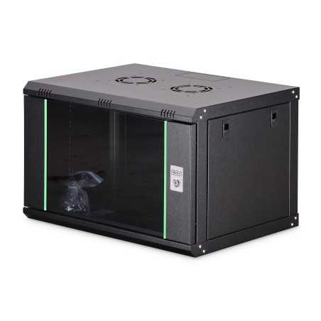 Szafa sieciowa wisząca Dynamic 19" 7U rack 600x450, drzwi szyba, czarny, niezłożona, 60kg DN-37101