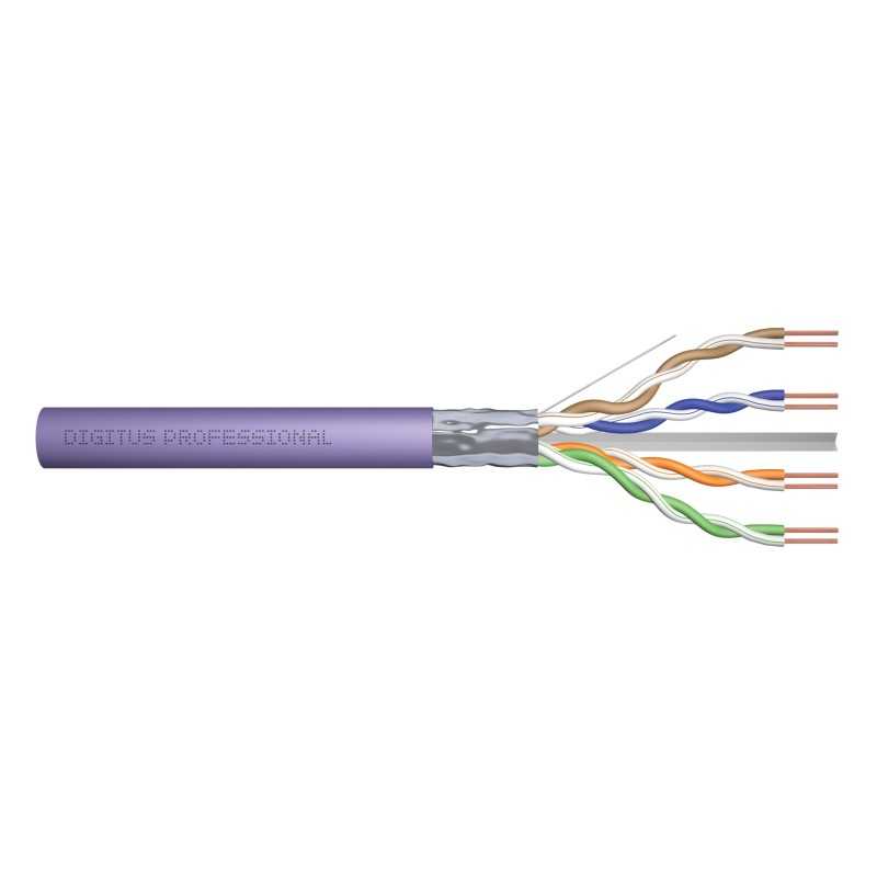 Kabel instalacyjny DIGITUS kat.6, F/UTP, B2ca, AWG 23/1, LSOH, 100m, fioletowy DK-1626-VH-1 Kabel instalacyjny DIGITUS kat.6, F/UTP, B2ca, AWG 23/1, LSOH, 100m, fioletowy DK-1626-VH-1
