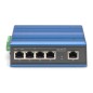 Przemysłowy switch 4x 1000Base-TX PoE 120W + 1x uplink 1000Base-TX DIN rozszerzony zakres temp. DN-651120
