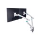 DIGITUS Ramię biurkowe podwójne z zaciskiem i sprężyną mechaniczną 2x LCD max.35" 2x10kg  VESA: 75x75, 100x100 Białe DA-90472